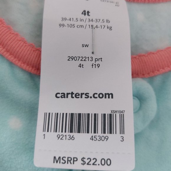 3/$25 Carter Girl Footie Pajamas - Picture 5 of 6